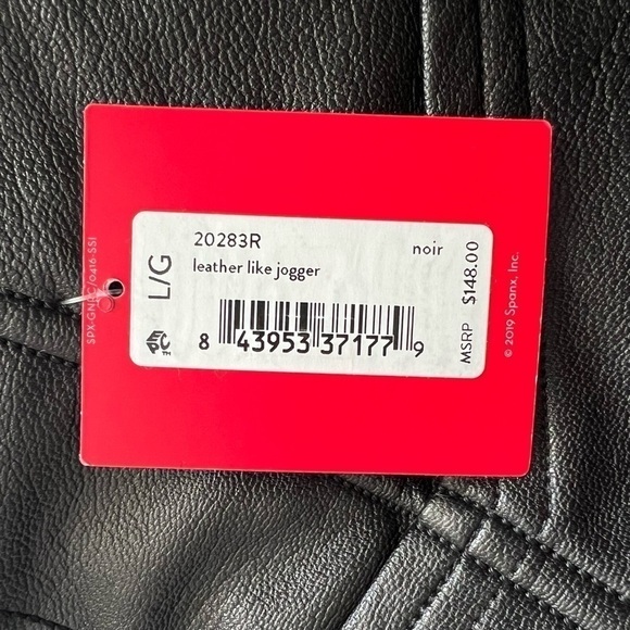 Spanx Leather Like Jogger Black Size L NEW - Picture 13 of 15
